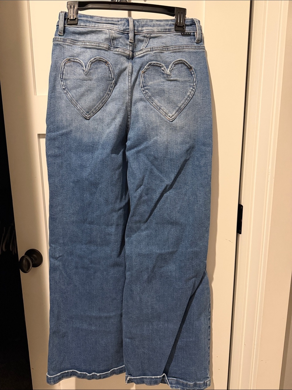 RISEN Heart pocket Light Blue Wide-Leg Jeans